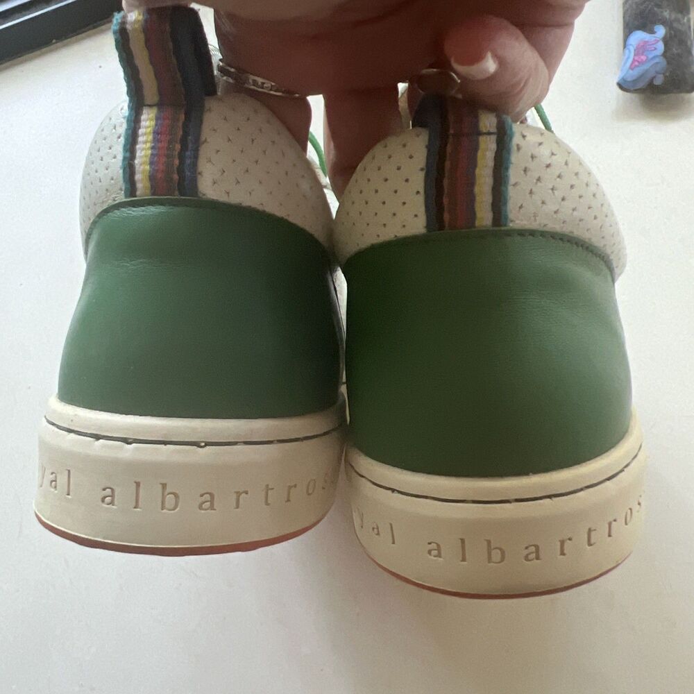 Royal Albartross Golf Sneakers Shoes Women’s 9 White Leather Green Laces - Picture 7 of 11